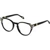 Just Cavalli Eyeglass Frame Vjc046v Black W/White Temple 51/19/140 Donna Occhiali