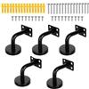 Fengxunzmm 5PCS Staffa per Corrimano in Acciaio Inossidabile, Supporti a Parete per Scale Interne ed Esterne - Nero