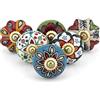 Craft Trade Assortito Pomelli Delle Porte Pomello per Porta Dell'armadio Boho Ceramica Antica Tira le Hardware Manopole per Mobili da Cucina e Mobili- Set da 06