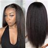 Urshiney Parrucca Capelli Umani Naturale 4X4 Lace Front Human Hair Wig Yaki Pre Plucked With Baby Hair 180% Density Umani Brasiliani Vergini Neri 14 Pollici