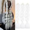 jooceebaby Bianco Extension Per Treccine Africane 24 Treccia Capelli Extension Ombre Jumbo Treccia Extension Capelli Fibra Sintetica Treccia Di Scatola Crochet Twist Intrecciare