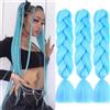 jooceebaby Azzurro Cielo Extension Per Treccine Africane 24 Treccia Capelli Extension Ombre Jumbo Treccia Extension Capelli Fibra Sintetica Treccia Di Scatola Crochet Twist Intrecciare