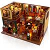 Cuteefun Miniatura Casa Delle Bambole Kit, Dollhouse in Legno con LED, Kit Casa Minuscola per Adulti da Costruire, Regali Unici per Compleanni, Natale(Fascino Orientale)