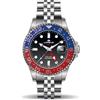 Lorenz Gmt Two Tone 030257DD Special Edition - Orologio Uomo con Cinturino in Acciaio Inossidabile - Orologio Automatico Sub 200m