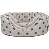 Nasonero Cesta Ovale sfoderabile Eco Nasonero - Pois Blu - 1a Misura 42x30 cm - Cucce per cani - 1° ORDINE? scegli lo sconto BZR5 / BZR20 + 200 punti fedeltà
