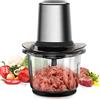 AETKFO Tritatutto da Cucina Elettrico 400W, Mini Robot da Cucina con Ciotola in Vetro da 1.5L, Frullatore Tritatutto Multifunzione con 4 Lame Affilate per Carne Verdure Frutta, 2 Velocità