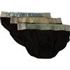 Calvin Klein Slip Uomo CK 3 Pezzi Elastico a Vista in Cotone Elasticizzato Mutande Articolo NB2452O Hip Brief 3PK, 7F4 Black/Black/Black, L