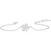 Diamond Treats Delicato braccialetto a quattro foglie in argento Sterling 925, da donna, in argento, oro giallo o oro rosa, con quadrifoglio con scintillanti pietre di zirconia cubica, One Size,