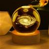 Vicloon Lampada a Sfera Di Cristallo 3D Da, Luce Notturna per Bambini a Forma di Sfera in Vetro, lampada da notte con base in legno, Decorazione in Cristallo Regali per bambini(Milky Way)