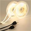 GOMING 5V 5mm Larghezza COB USB Striscia LED Bianco Naturale 4000K Alimentato da USB 4M(2 Pezzi x 2M) 400LED/M CRI 93+ Flessibile IP20 Non Impermeabile Nastri LED per DIY Illuminazione Decorativa