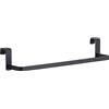 Gedy | Porta Asciugamani Bagno Tosca in Acciaio Inox Nero Matt, Appendi Asciugamani con Ganci, Senza Foratura, Facile Installazione, 4,7x30x6,9cm