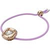 Swarovski Dulcis Braccialetto con Cristallo Bianco, Placcato in Tonalità Oro Rosa e Cordino Regolabile in Poliestere Riciclato, Collezione II, Viola