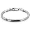 Dankadi Braccialetto a forma di serpente, 3 mm, 4 mm, in 925, argento, 6,3 - 9,5 pollici, maglia rotonda, catena serpentina dorata, 16 - 24 cm, regalo di gioielli festa di compleanno per uomo e donna