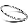 Dankadi Bracciale rigido lucido rotondo largo 4 mm in 925 argento per donna, set bracciale placcato oro liscio semplice classico Φ 60-65-68 mm per regalo di compleanno festa della mamma amica