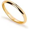 Dankadi Anello di fede nuziale in argento 925, larghezza 3,5 mm, placcato oro, misura 44 a 70 mm, per coppia, sposo, semplice e liscio a cupola, per donna, uomo, regalo per amore, matrimonio, amica,,