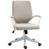 Vinsetto Sedia Moderno da Ufficio Ergonomica con Altezza Regolabile e Funzione Dondolo, Seduta Imbottita, 62x69x92-100cm, Beige | Aosom Italy
