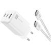 cellularline - Multipower 65W Kit - Caricabatterie da Rete 65W + Cavo USB-C to USB-C Incluso - per Tablet, Smartphones e Laptop - Bianco