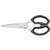 WMF Forbici da cucina 23 cm, acciaio inossidabile Cromargan, manico in plastica, forbici universali con apribottiglie e sollevatore di lattine, Grigio scuro