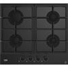 Beko HILG 64325 SDX/HILG64325SDX - Piano a Gas con FlameAdjust 4 Bruciatori 60 cm Nero