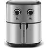 KARACA Friggitrice doppia Karaca Multifry Inox da 5,5 litri XL, senza schizzi d'olio, contenitore grande, inodore, tecnologia a circolazione d'aria, possibilità di impostare temperatura e tempo, rivestimento antiaderente-test