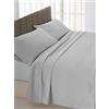 Italian Bed Linen Lenzuolo sotto con Angoli Max Color, 100% Cotone, Grigio Chiaro, Matrimoniale