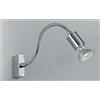 Illuminando GINEVRA APPLIQUE METALLO CROMATO BRACCIO FLESSIBILE CON LAMPADINA LED INCLUSA