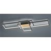 TRIO LIGHTING TUCSON PLAFONIERA CON RETTANGOLI A LED 35W MODERNA DIMMERABILE NERA CON INSERTO EFFETTO LEGNO