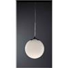 Illuminando SFERA PICCOLA SOSPENSIONE IN VETRO BIANCO LUCIDO DIAMETRO 15 CM MONTATURA CROMO