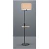 TRIO LIGHTING CLAAS PIANTANA MODERNA CON SNODO,MENSOLA E PORTA USB IN METALLO NERO O NICHEL CON PARALUME TESSUTO