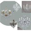 RL LUSTER LAMPADARIO A SOSPENSIONE 5 LUCI IN METALLO E ACRILICO 5 COLORI D52