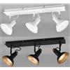 TRIO LIGHTING ROXIE FARETTO A SOFFITTO 3 LUCI VINTAGE CON SPOT ORIENTABILI METALLO NERO E ORO OPPURE BIANCO LAMPADINE 3XE14