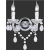 RL LUSTER APPLIQUE 2 LUCI IN METALLO CROMO E ACRILICO TRASPARENTE STILE CLASSICO LAMPADINE 2XE14