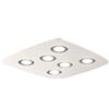 Illuminando DEMETRA 6 BIANCA PLAFONIERA SQUADRATA 60X60 IN METALLO BIANCO 8 COLORI CERCHI LAMPADINE SOSTITUIBILI