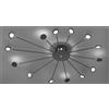 TRIO LIGHTING PEACOCK PLAFONIERA MODERNA LED LUCE 3000K 14 STELI GIREVOLI E ORIENTABILI RETRO ILLUMINATA NERA