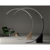 ONDALUCE CICIRIELLO RUNE PIANTANA AD ARCO IN METALLO ORO O NERO LED 35W LUCE 3000K DIMMERABILE SPESSORE CM 176 MODERNA