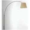 Illuminando BOING LAMPADA DA PARETE AD ARCO DIAMETRO CM 35 IN METALLO NICHEL SPAZZOLATO CON PARALUME
