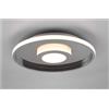 TRIO LIGHTING ASCARI PLAFONIERA CROMO O NERA DIAMETRO CM 40 IP44 LED 35W LUCE 3000K DIMMERABILE DESIGN MODERNO