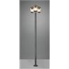 TRIO LIGHTING CAVADO LAMPIONE DA GIARDINO ALTEZZA CM 220 IP44 IN METALLO ANTRACITE CON 3 DIFFUSORI TRASPARENTI