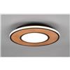 TRIO LIGHTING DEACON PLAFONIERA IN METALLO NERO CON INSERTO IN LEGNO LED 37W LUCE 3000K DIMMERABILE D50