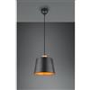 TRIO LIGHTING HARRIS SOSPENSIONE PICCOLA D26 IN METALLO NERO CON INTERNO ORO STILE VINTAGE ATTACCO E27