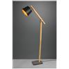 TRIO LIGHTING HARRIS PIANTANA VINTAGE IN LEGNO E METALLO NERO-ORO CON PARALUME ORIENTABILE ALTEZZA CM 156