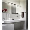 TRIO LIGHTING ROCCO APPLIQUE A PARETE DA SPECCHIO CROMO O NERA LARGHEZZA CM 90 IP44 LED 13W LUCE 3000K BI-EMISSIONE