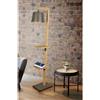 TRIO LIGHTING RODRIGO PIANTANA IN LEGNO CON 2 MENSOLE CON BASE E DIFFUSORE IN ACCIAIO SATINATO H165 CM