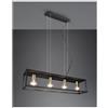 RL VITO SOSPENSIONE RETTANGOLARE IN METALLO NERO CON LAMPADINE A VISTA STILE MODERNO