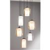 ONDALUCE CICIRIELLO BONNIE SOSPENSIONE MODERNA ROTONDA 6 LUCI IN VETRO SOFFIATO AMBRA E TRASPARENTE D45 CM