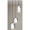 ONDALUCE CICIRIELLO BONNIE SOSPENSIONE MODERNA ROTONDA 3 LUCI IN VETRO SOFFIATO AMBRA E TRASPARENTE D45 CM