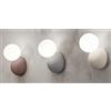 ONDALUCE CICIRIELLO ROCK APPLIQUE CON PICCOLO DIFFUSORE A SFERA IN VETRO SATINATO BIANCO E BASE IN CEMENTO 3 COL