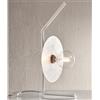 Illuminando PUB LAMPADA DA TAVOLO MODERNA METALLO BIANCO PIATTO FOGLIA ARGENTO O ORO D25 CM MADE IN ITALY