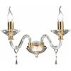 ONDALUCE CICIRIELLO FIAMMA APPLIQUE A 2 LUCI STILE CLASSICO IN VETRO E CRISTALLO CON FINITURA ORO DI ONDALUCE