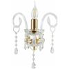 ONDALUCE CICIRIELLO MARIA TERESA T4 APPLIQUE AD UNA SOLA LUCE IN VETRO TRASPARENTE E CRISTALLO CON FINITURE ORO